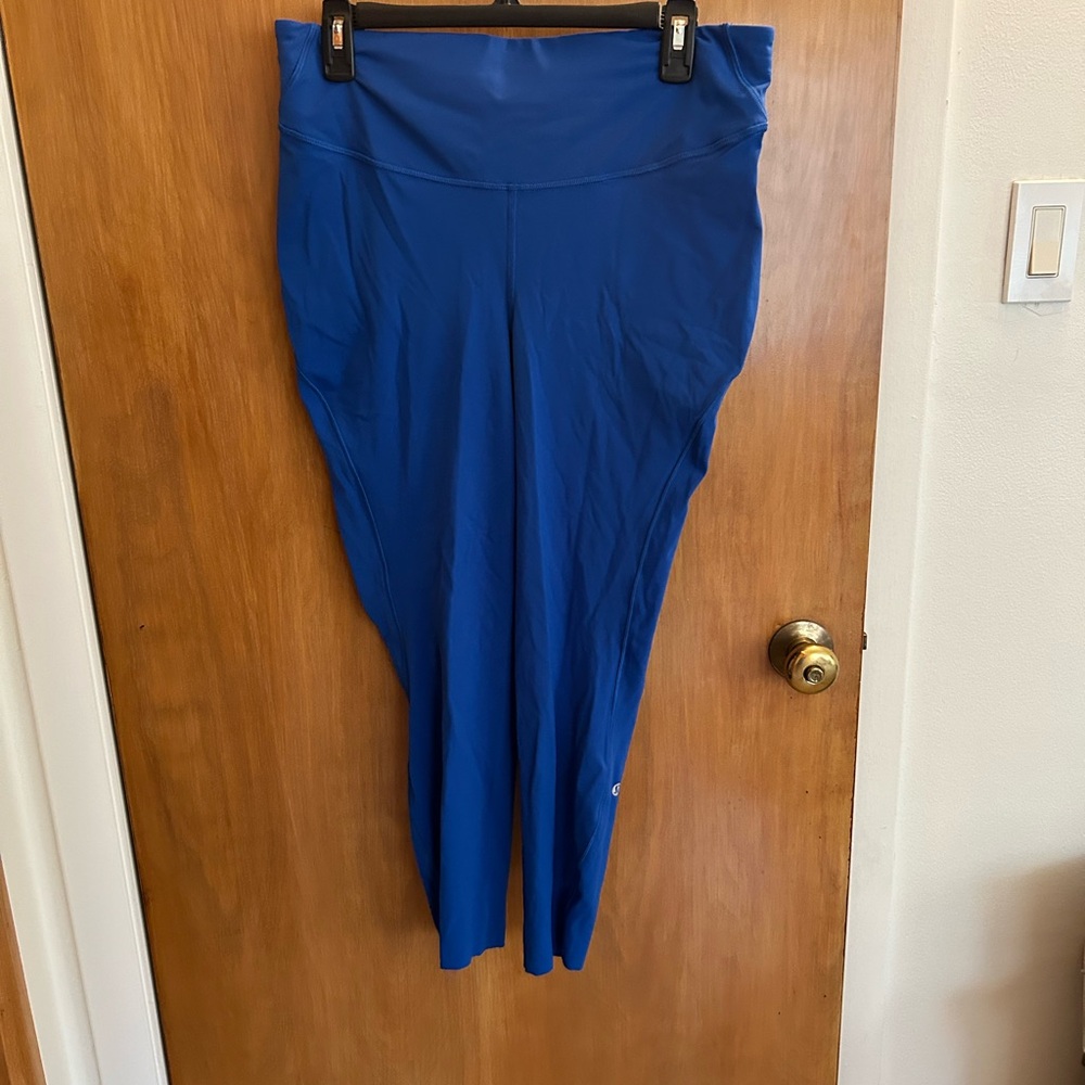 Lululemon Athletica Blue Leggings with Wide Waistband